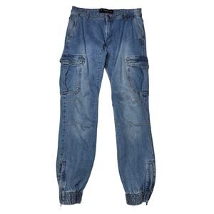 Cotton On Urban Jogger Cargo Denim Blue Wash Size 30